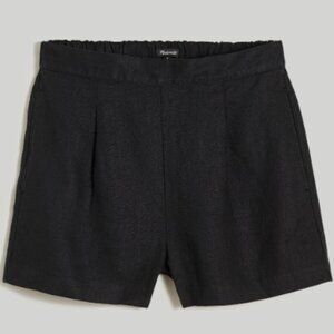 Madewell Pull-On Linen Shorts in Black Size M